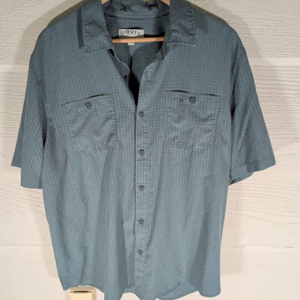 Orvis men's short-sleeve performance woven shirt moisture-wicking UPF 30